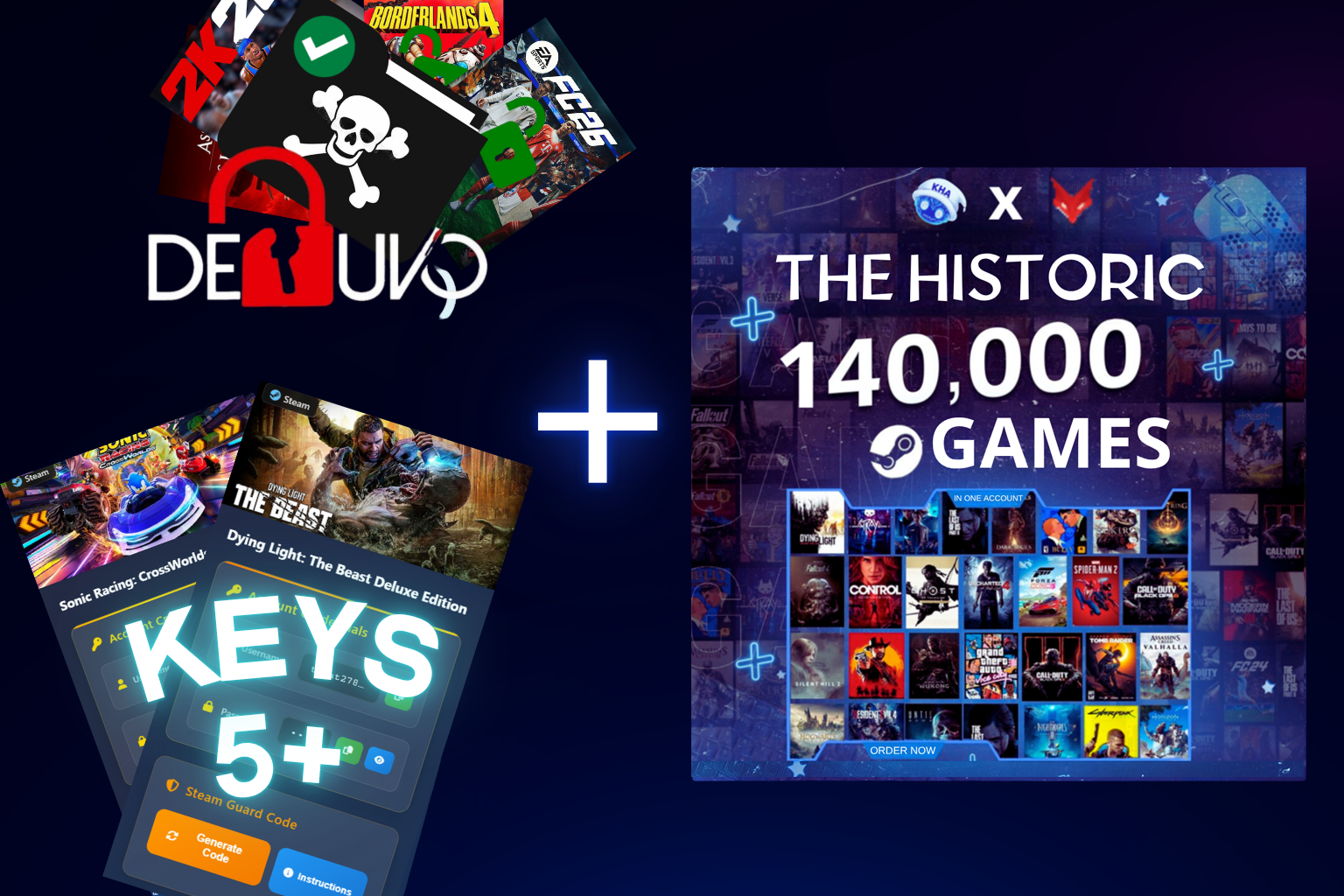 Ultimate Gaming Bundle | 140,000+ Games + Freedom Pack + 5 Game Keys